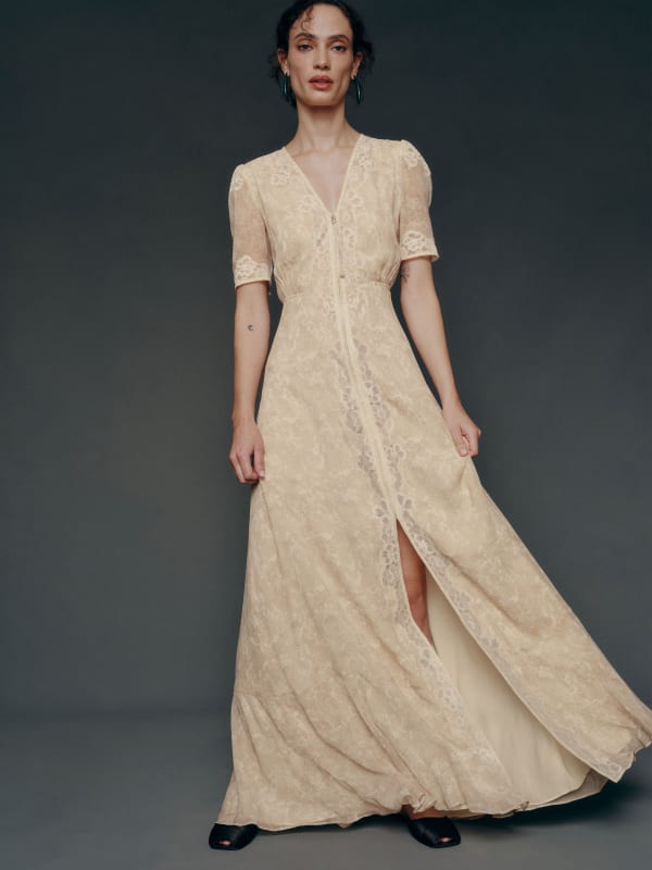 Charles Dress - Ivory Damask